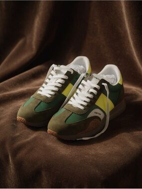 Tom Ford James Green Leather Suede Sneakers Low Top